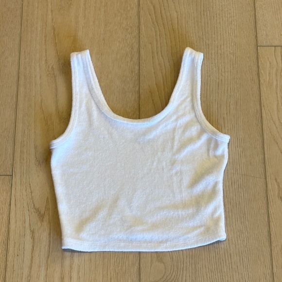Hollister White Crop Terrycloth Tank Top - XS - Picture 1 of 3